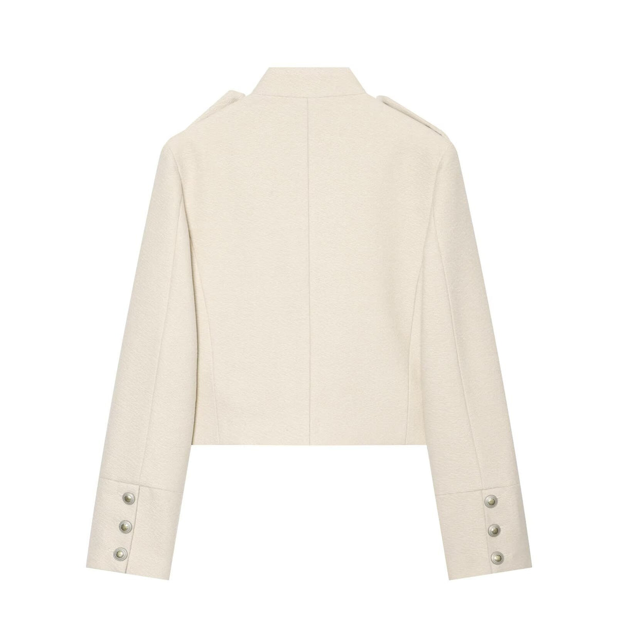 Buckle decoration coarse floral Napoleon coat for women