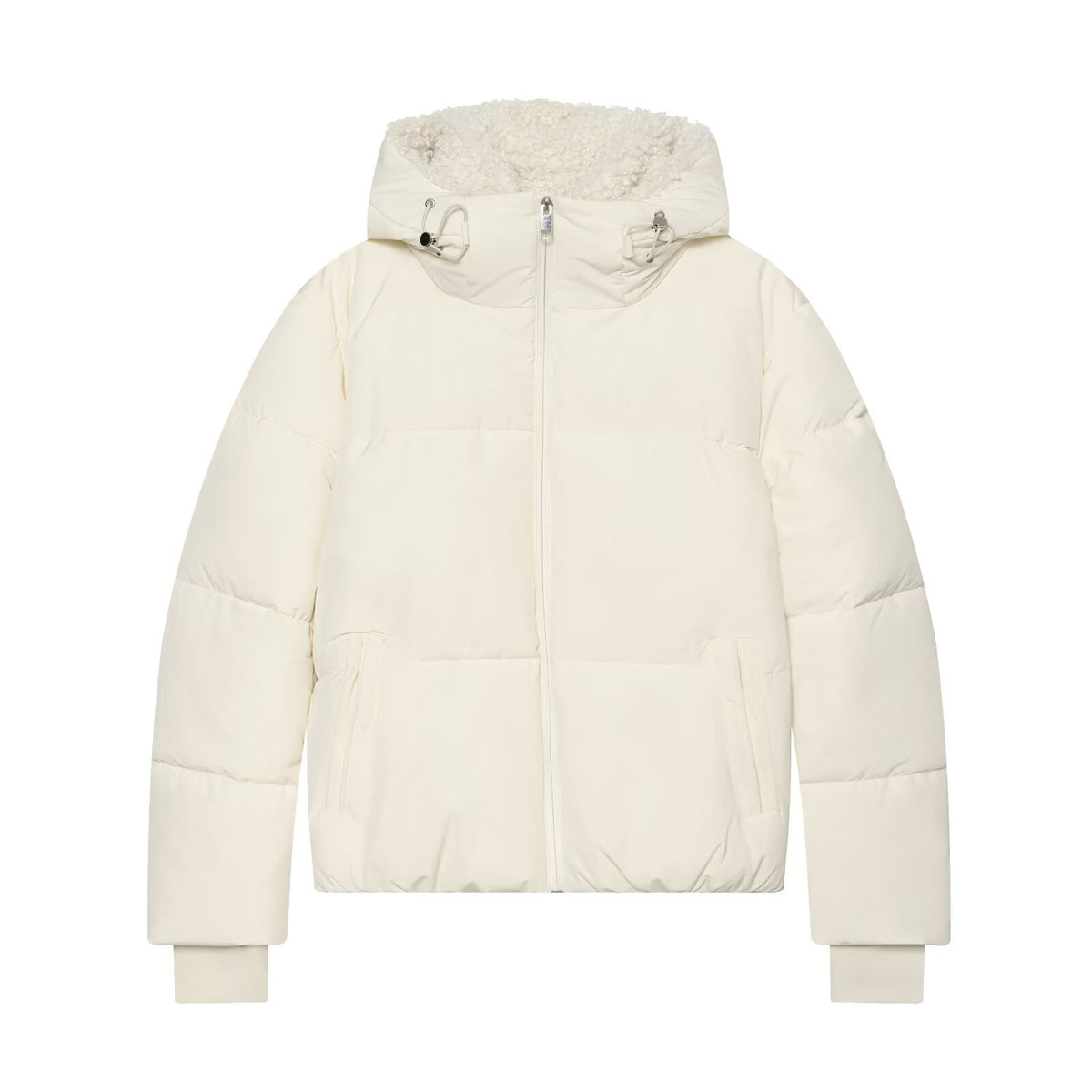 Loose zipper hooded cotton jacket for women