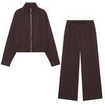 Zipper Pilot Jacket+Pants Set for Women