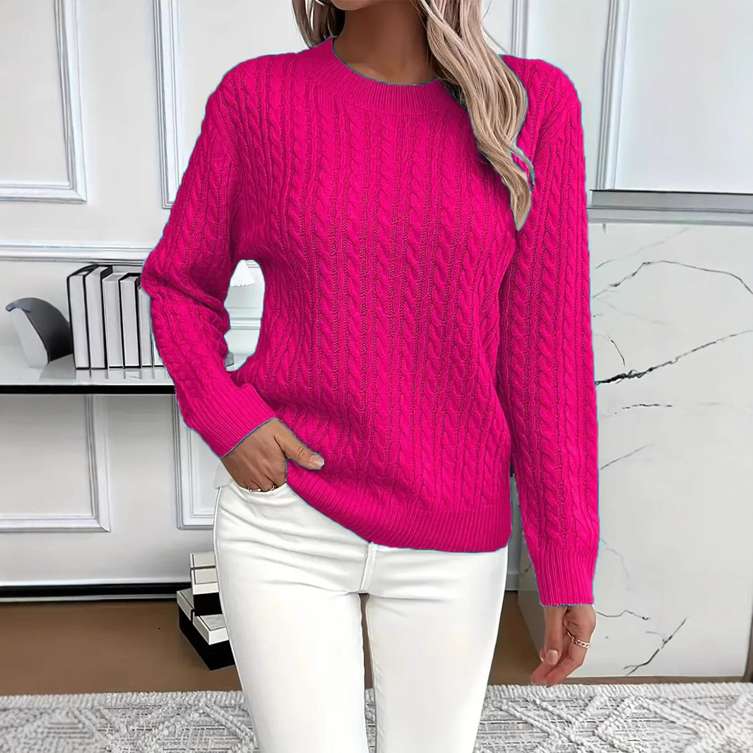 Round neck Fried Dough Twists thickened sweater
