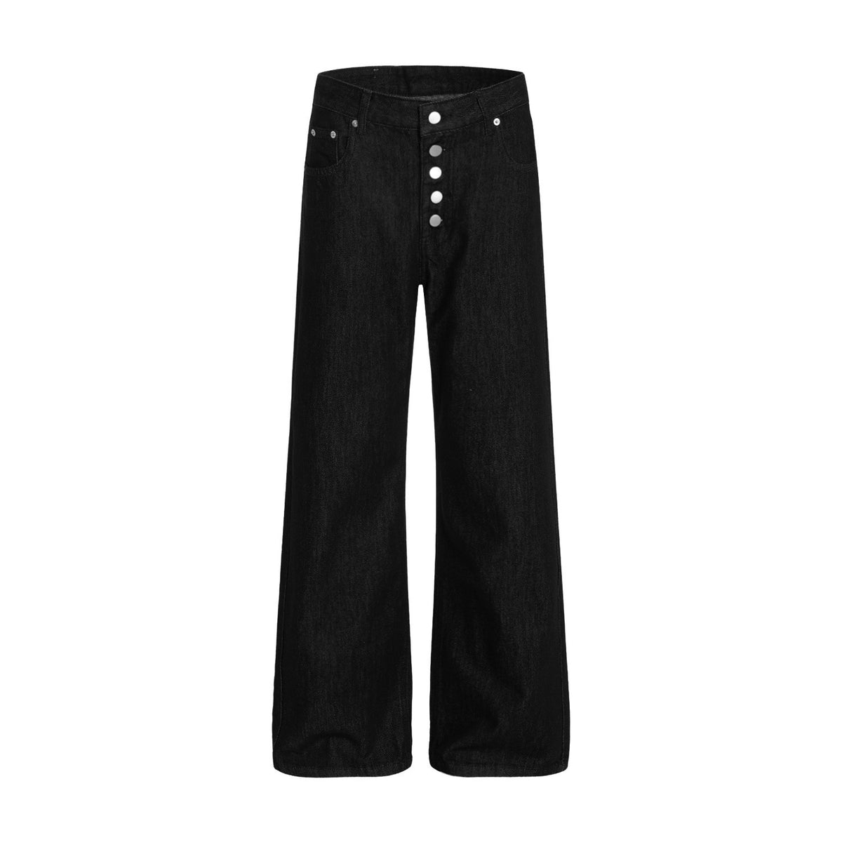 Retro breasted original cowhide black jeans