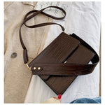 Bolso bandolera pequeño de piel sintética para mujer con efecto cocodrilo, estilo vintage