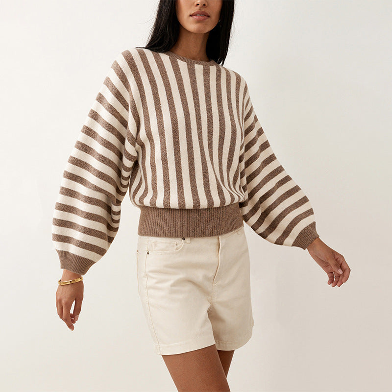 Striped long sleeved sweater