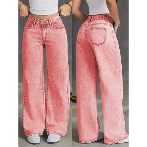 Casual Loose Straight Leg Denim Pants Women Summer Fashion Trendy Long Trousers