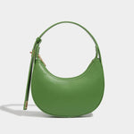 Bolso pequeño de hombro para mujer de piel sintética suave, con forma de media luna