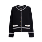 Stand up collar contrasting long sleeved sweater