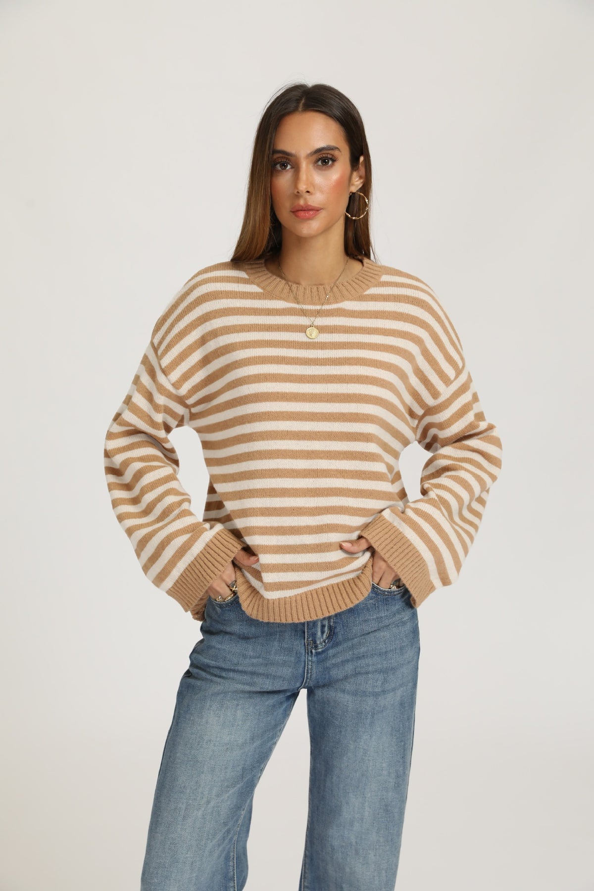 Striped loose sweater