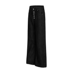 Retro breasted original cowhide black jeans
