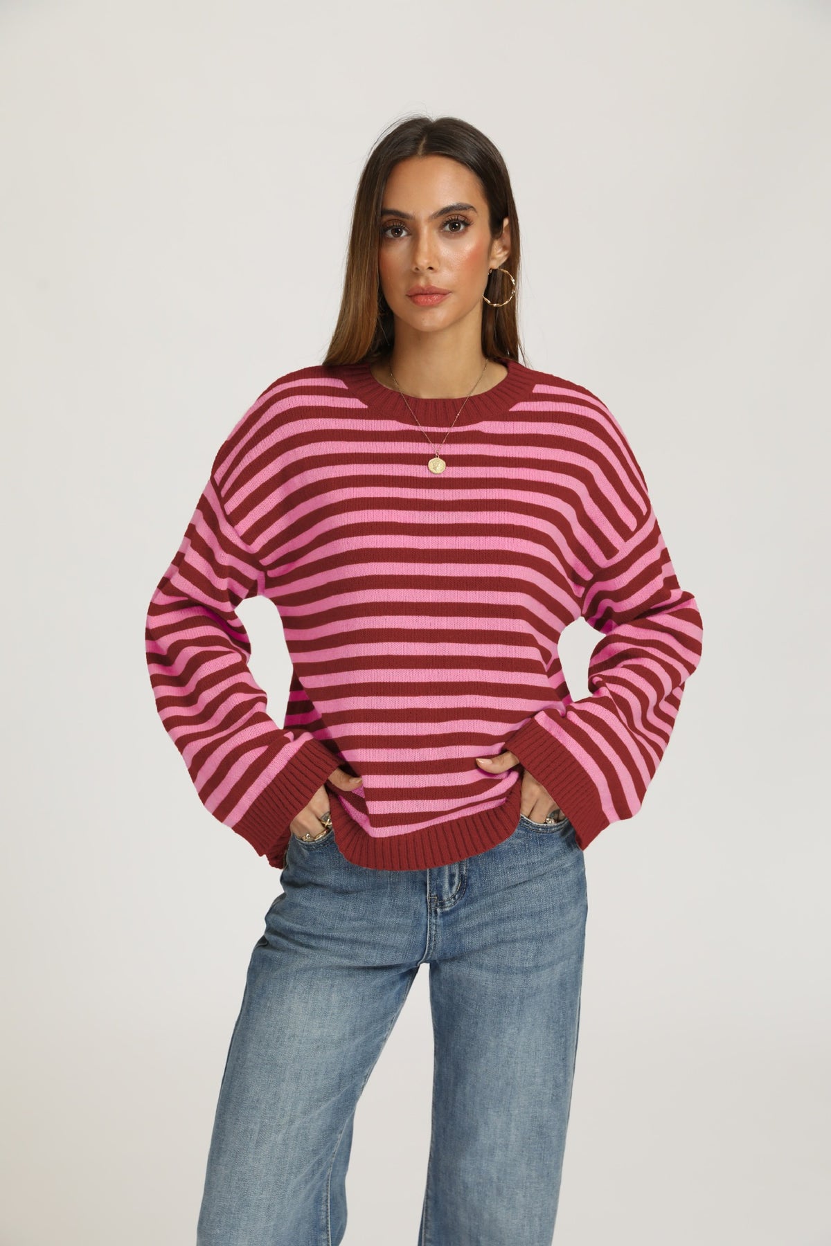 Striped loose sweater