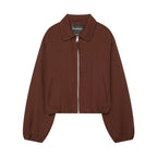 Collar zipper long sleeved jacket