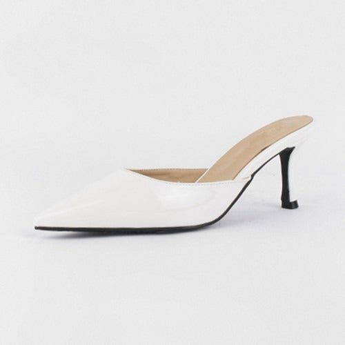 Zapatos destalonados para mujer con punta fina y tacón medio