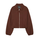 Collar zipper long sleeved jacket