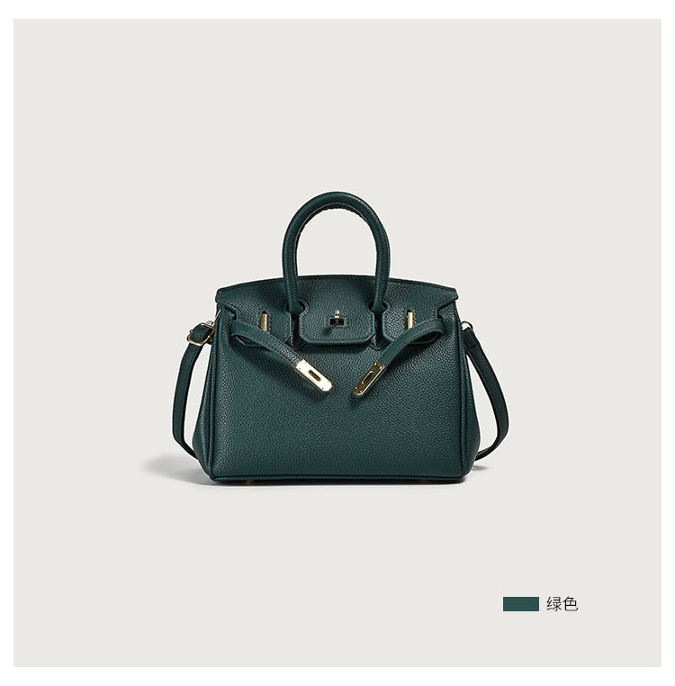 Bolso de mano clásico de piel sintética para mujer con asa superior