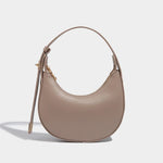 Bolso pequeño de hombro para mujer de piel sintética suave, con forma de media luna