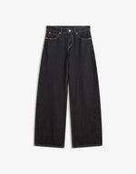 High-Waisted Straight-Leg Tapered Casual Multi-Color Ins Style Wide-Leg Floor-Length Jeans Pants