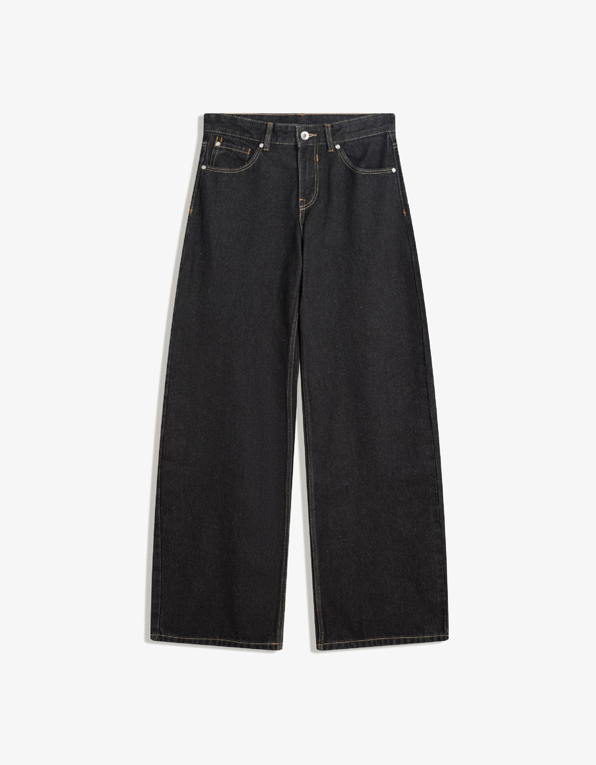 High-Waisted Straight-Leg Tapered Casual Multi-Color Ins Style Wide-Leg Floor-Length Jeans Pants