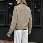 Half high neck sweater for women
