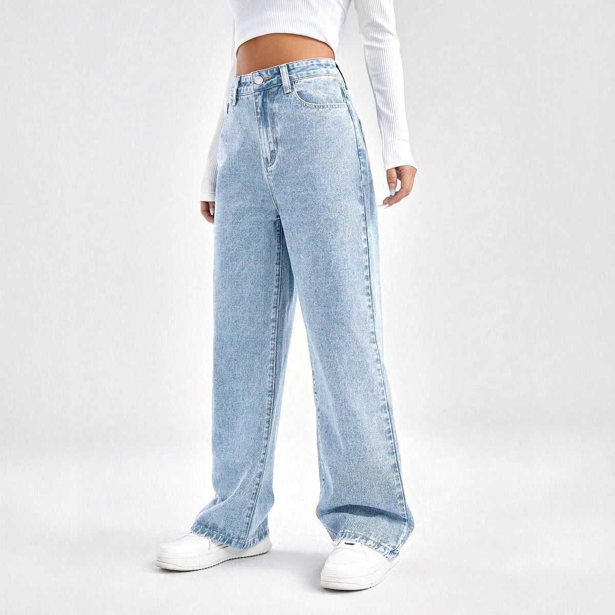 Russian Women's Denim Wide-Leg Pants Export Fashion Casual Style Women's Bottoms