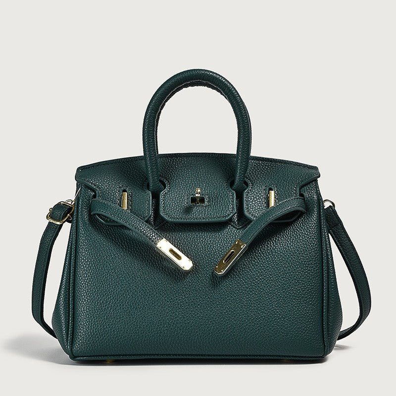 Bolso de mano clásico de piel sintética para mujer con asa superior