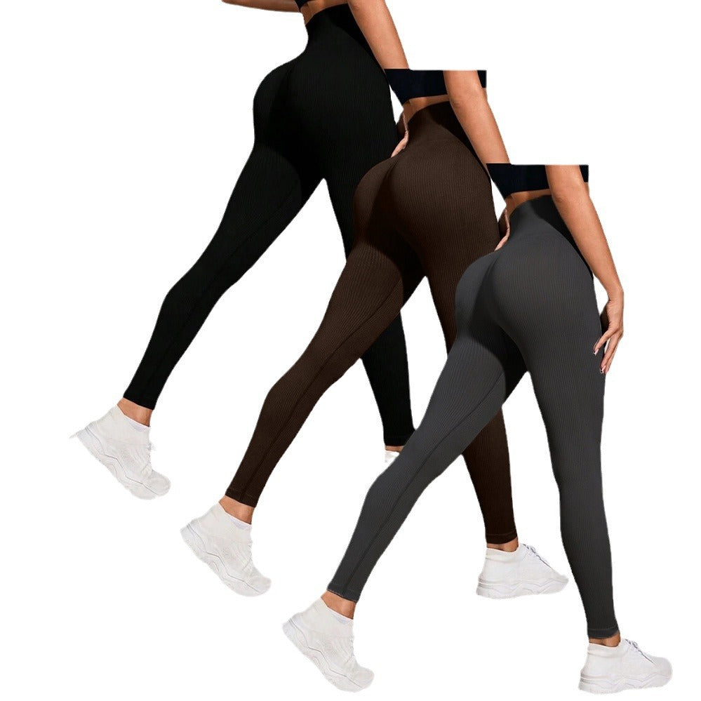 Threaded autumn and winter yoga pants seamless fitness pants high waisted sports yoga clothes leggings