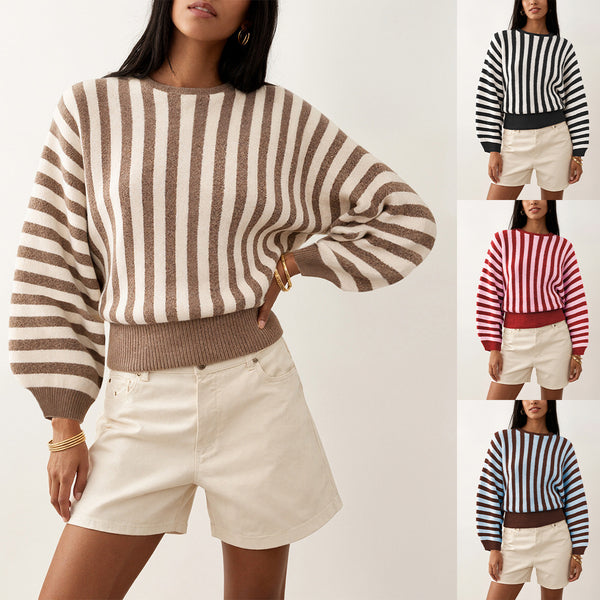 Striped long sleeved sweater