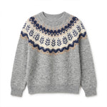 Round neck long sleeved sweater