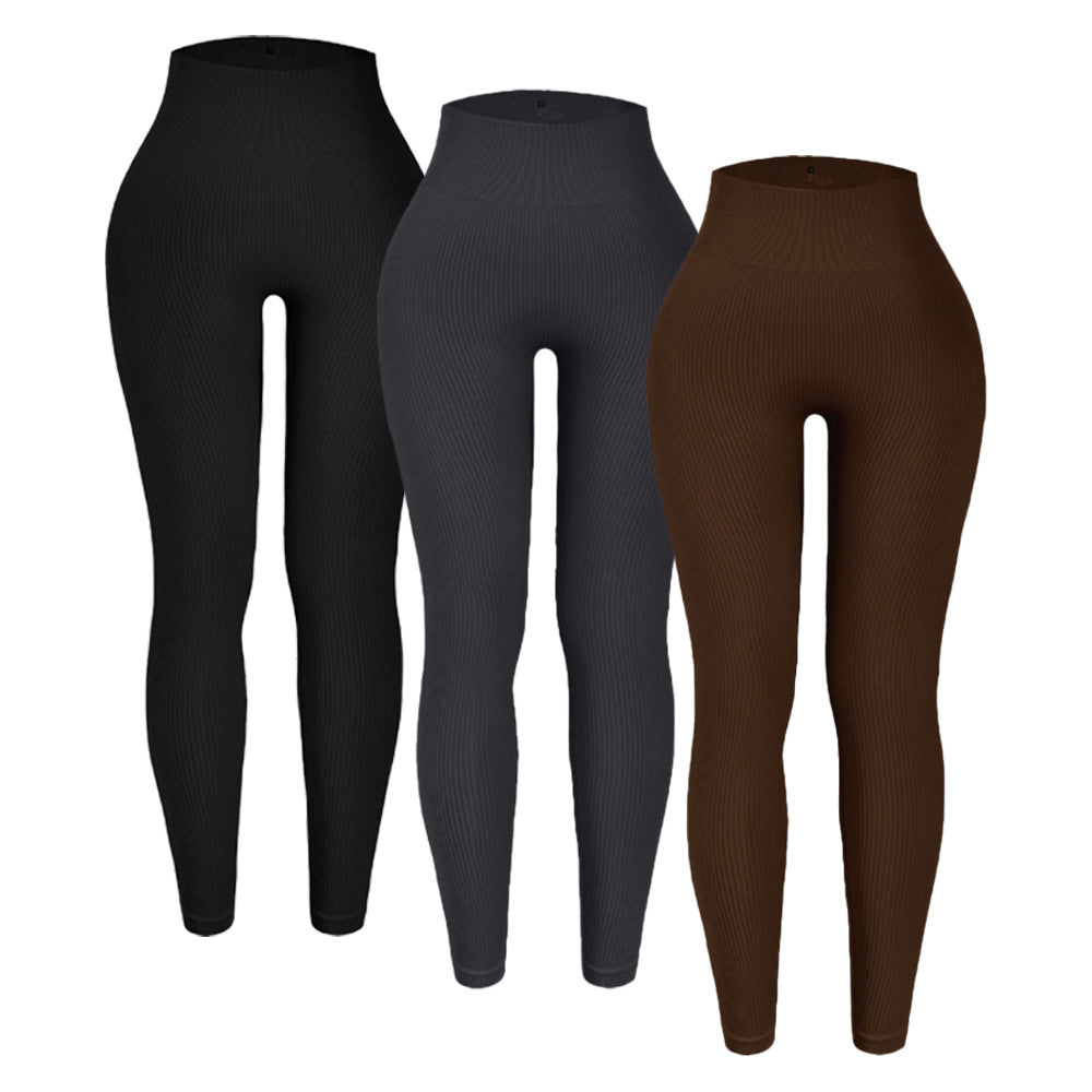 Threaded autumn and winter yoga pants seamless fitness pants high waisted sports yoga clothes leggings