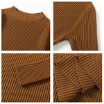 Vestido corto de punto grueso para mujer con corte en A, básico y elegante para otoño e invierno