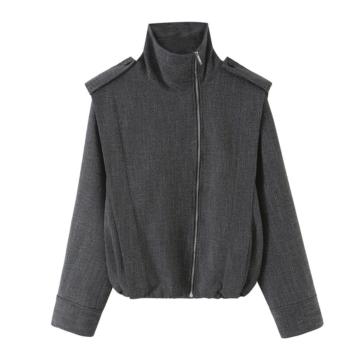 Conjunto de chaqueta con cremallera lateral y tira y pantalón para mujer