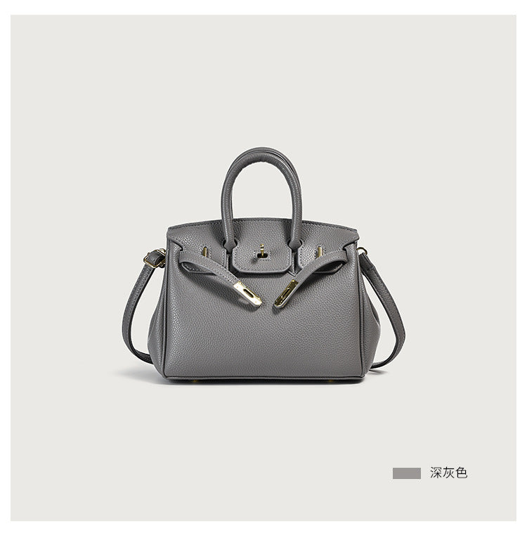Bolso de mano clásico de piel sintética para mujer con asa superior