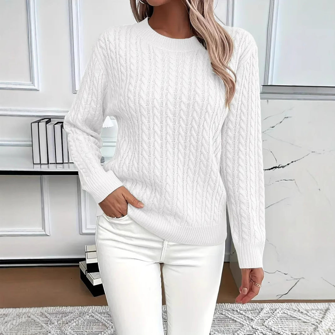 Round neck Fried Dough Twists thickened sweater