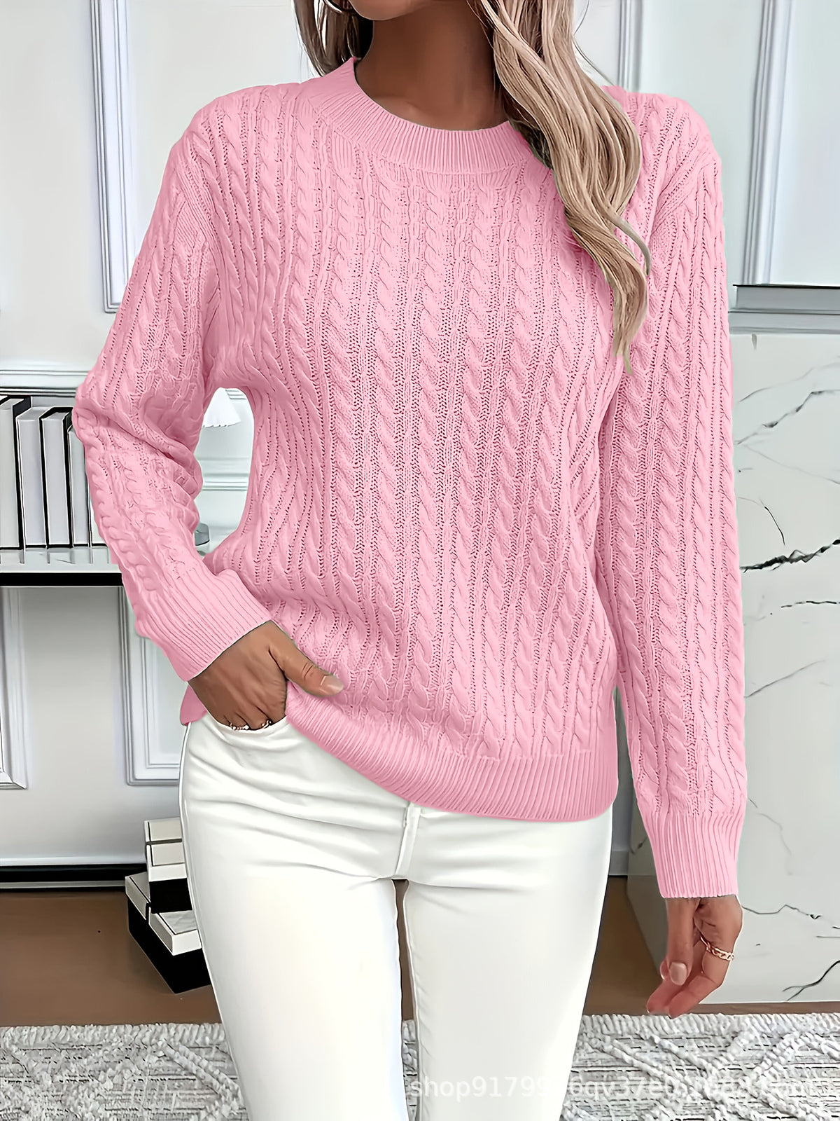 Round neck Fried Dough Twists thickened sweater
