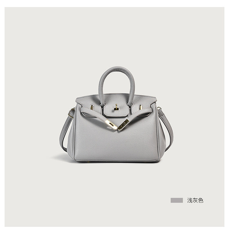 Bolso de mano clásico de piel sintética para mujer con asa superior
