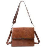 Bolso bandolera pequeño de piel sintética para mujer con efecto cocodrilo, estilo vintage