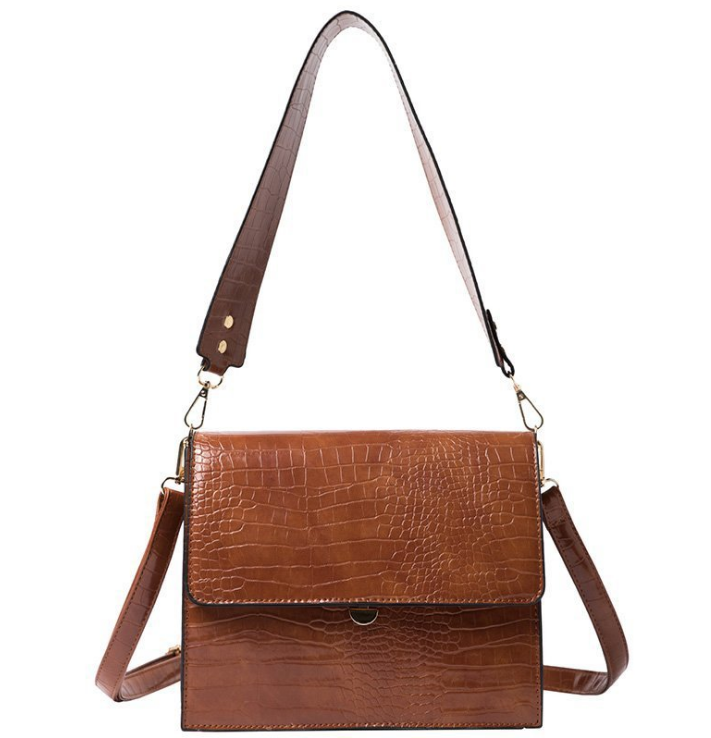 Bolso bandolera pequeño de piel sintética para mujer con efecto cocodrilo, estilo vintage