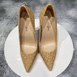 Zapatos de punta fina con diseño trenzado y tacón de aguja de 10 o 12 cm