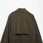 Double breasted belt windbreaker jacket for women