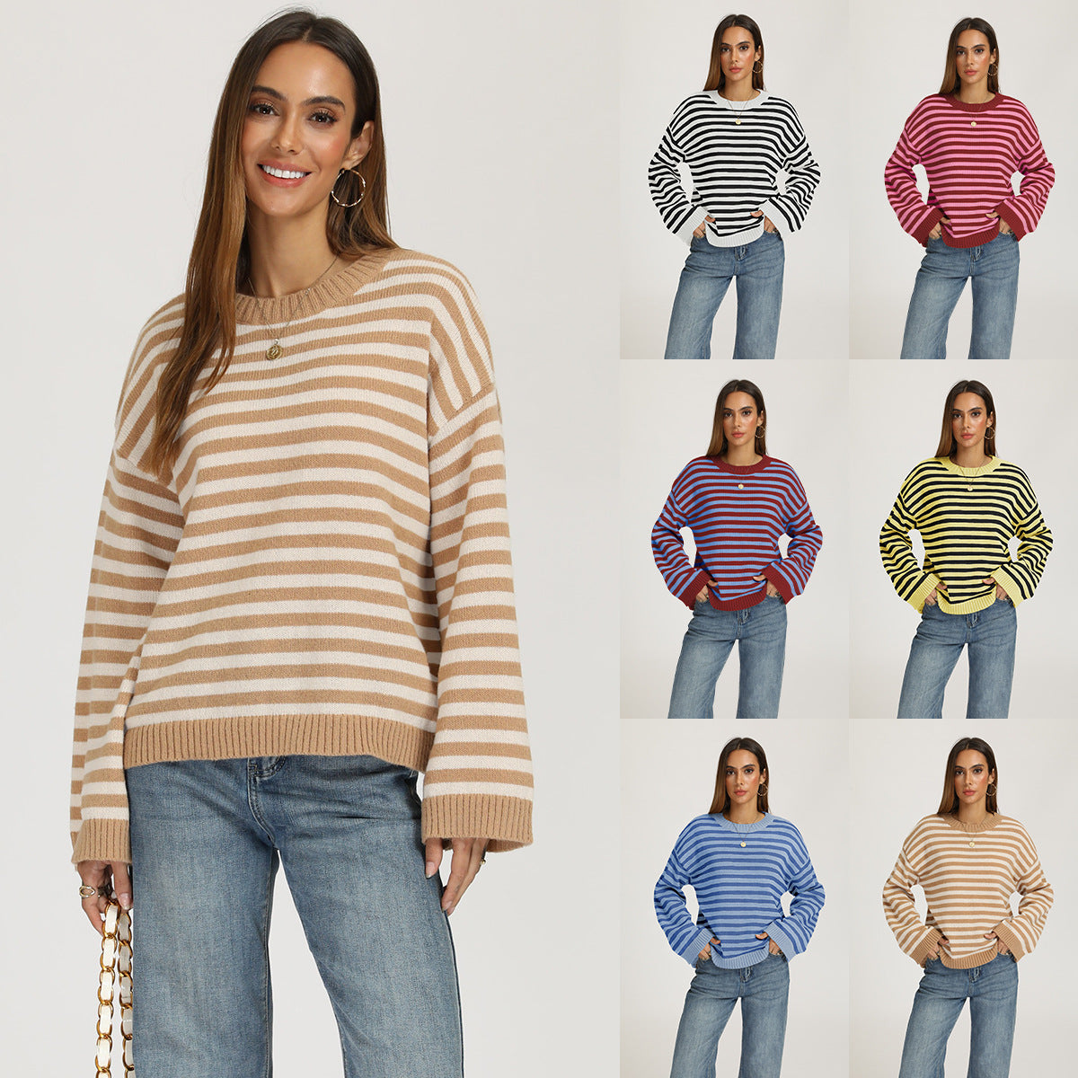 Striped loose sweater
