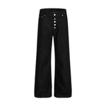 Retro breasted original cowhide black jeans