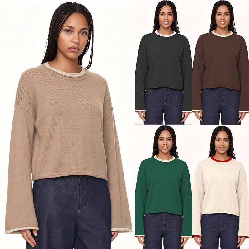 Women's loose round neck sweater