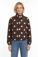 Street polka dot printed pilot jacket