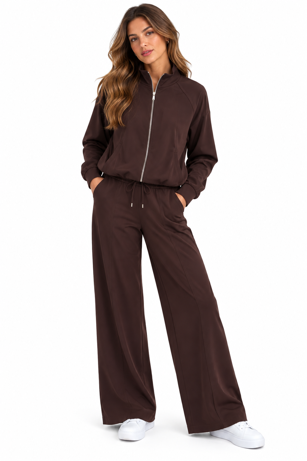 Zipper Pilot Jacket+Pants Set for Women