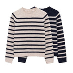 Casual women's striped knitted sweater
