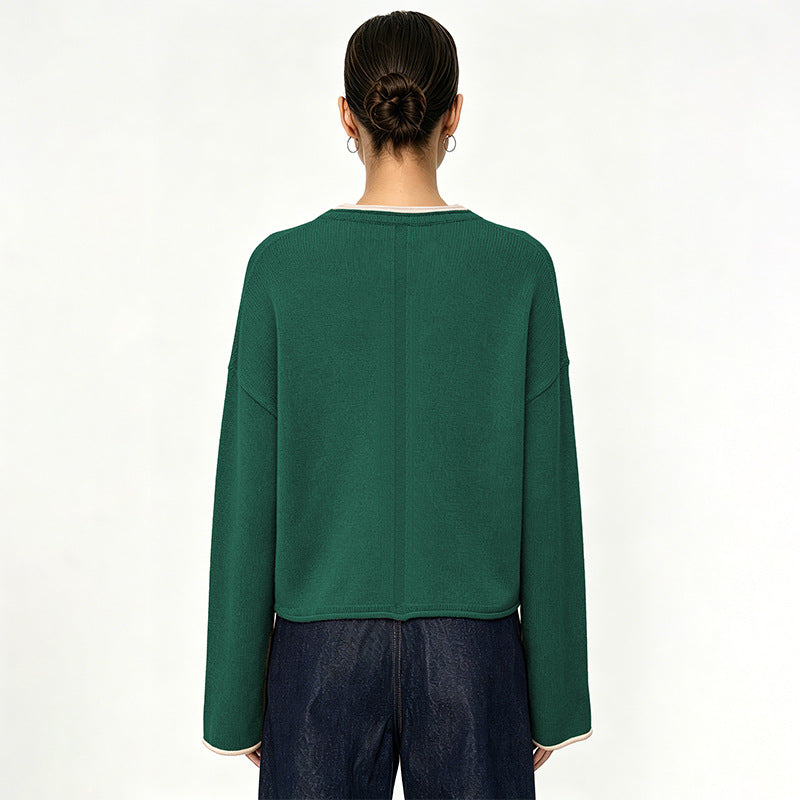 Women's loose round neck sweater