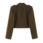 Traje de chaqueta con tira en el cuello y pantalón para mujer