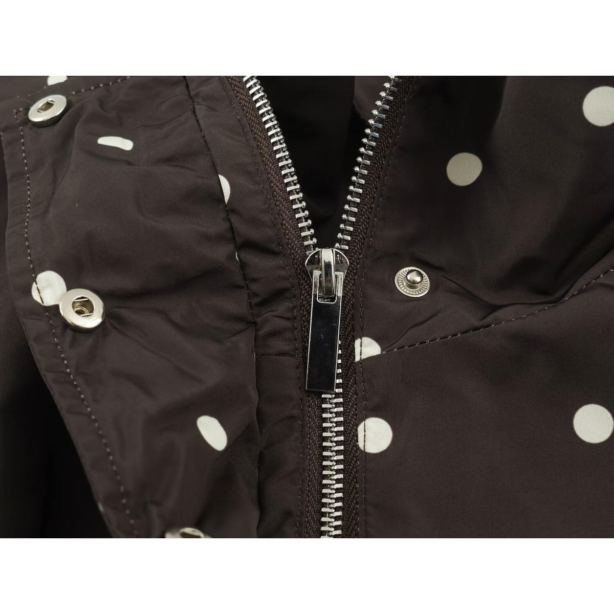 Polka dot stand up collar jacket