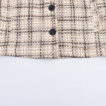 Casual single breasted lapel plaid jacket for women