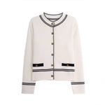 Stand up collar contrasting long sleeved sweater