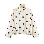Street polka dot printed pilot jacket