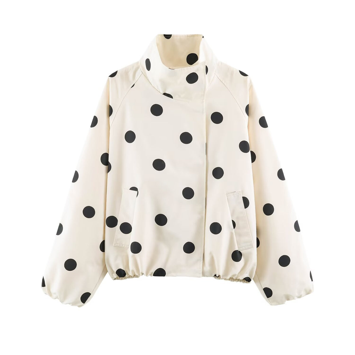 Street polka dot printed pilot jacket